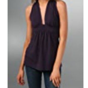 Susana Monaco purple keyhole cross back top, S